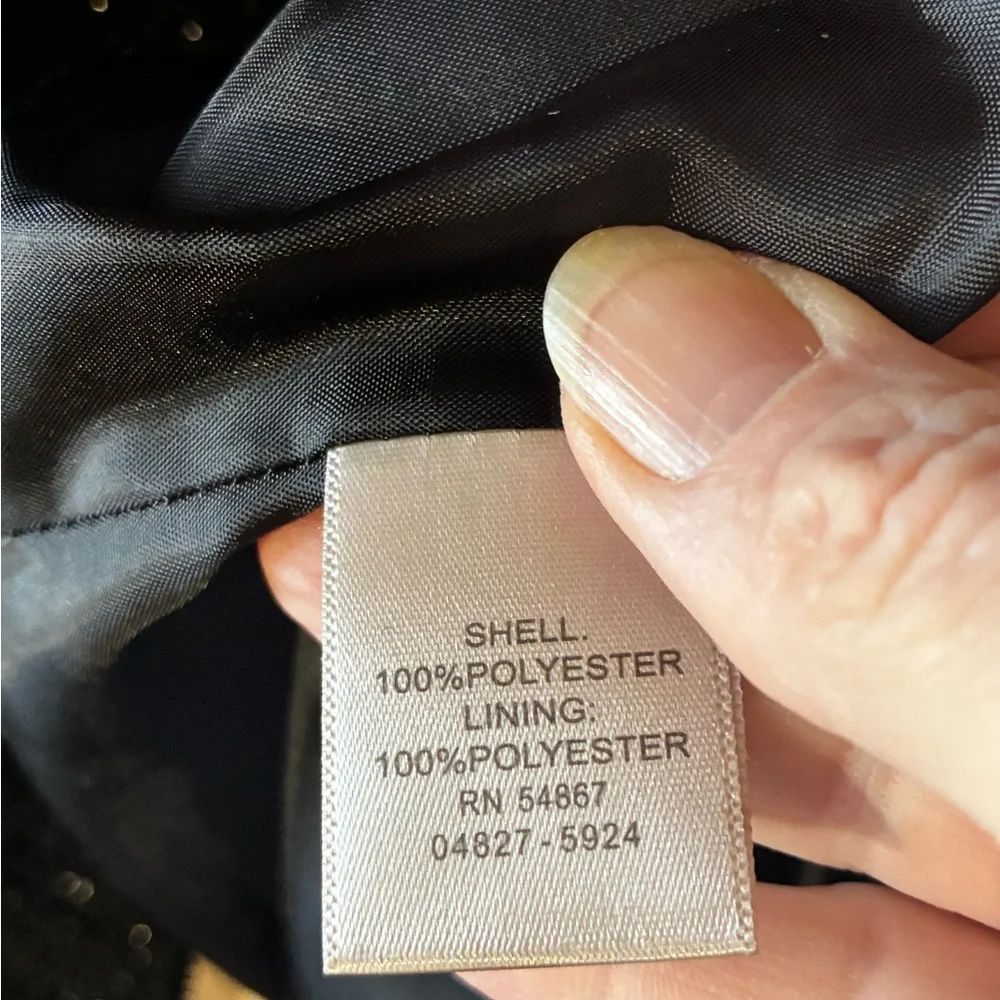 Christopher & Banks Black Sparkly Tweed Zip-Front Jacket - Fully Lined - Picture 7 of 9